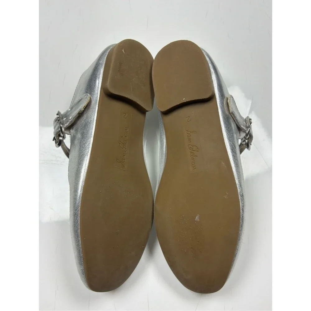 Sam Edelman Girls' Metallic Silver Mary Jane Shoes